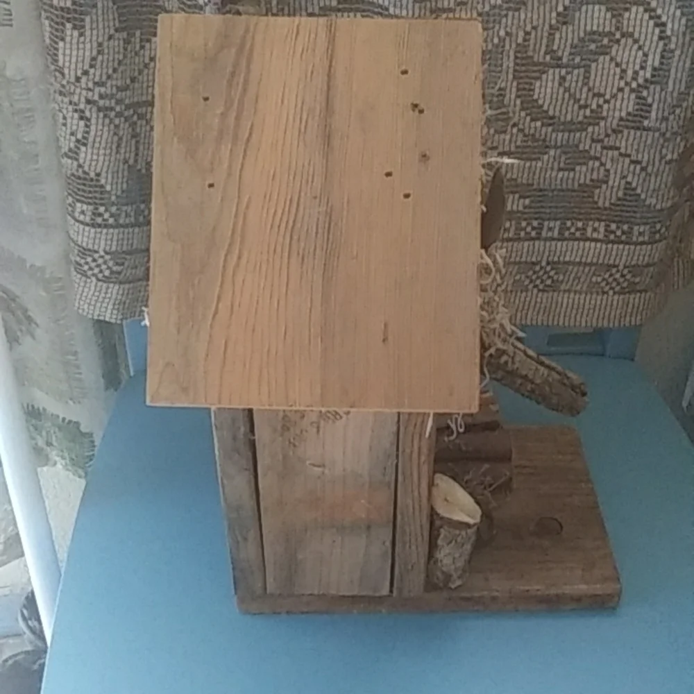 Primitive Handmade Coca Cola Themed Wood Birhouse
